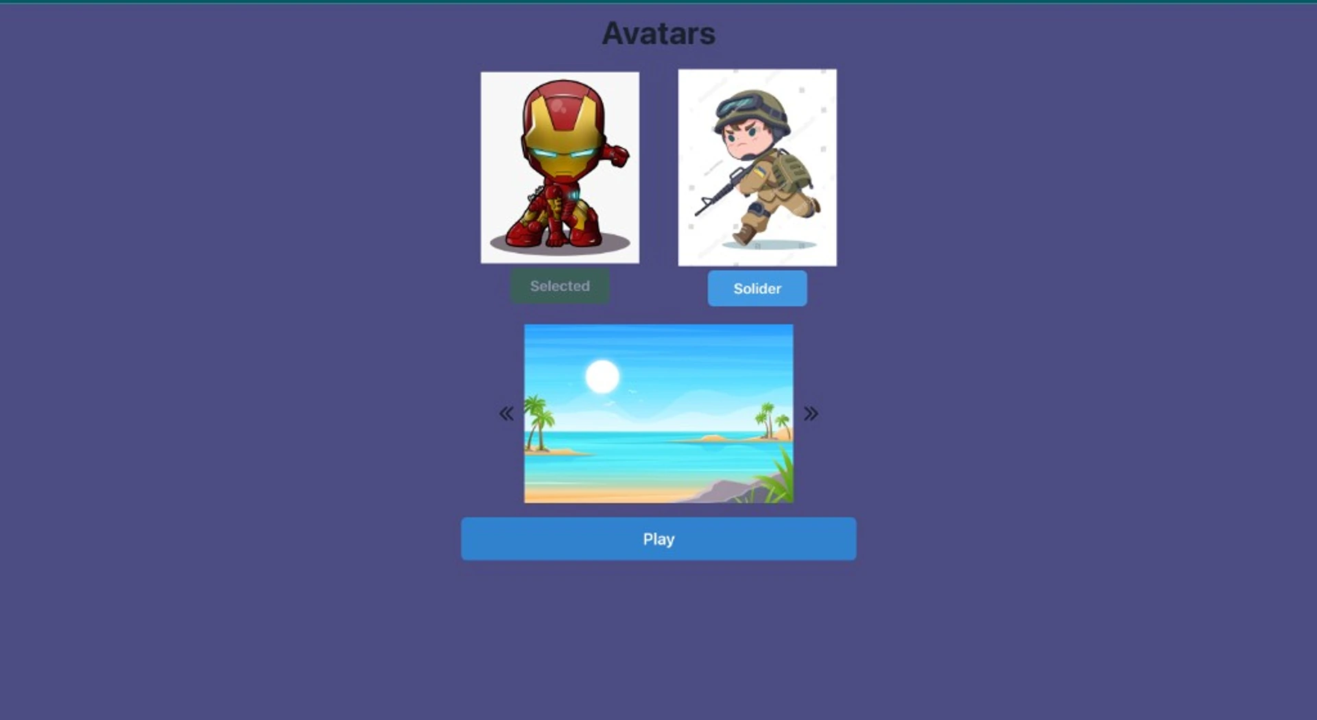 WingShooter avatar selection screen with level picker and play button